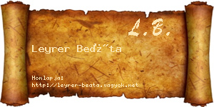 Leyrer Beáta névjegykártya