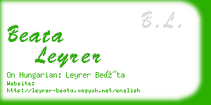 beata leyrer business card